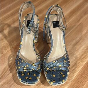 White House Black Market Ankle Strap Espadrille Style Sandal Lemonade Pr…